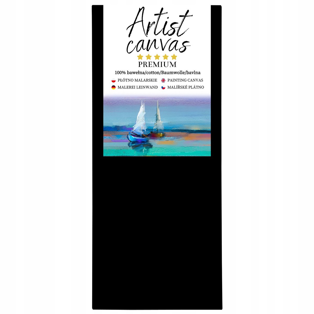 Zwart Katoenen Schilderdoek 20x50 cm - Professioneel Canvas