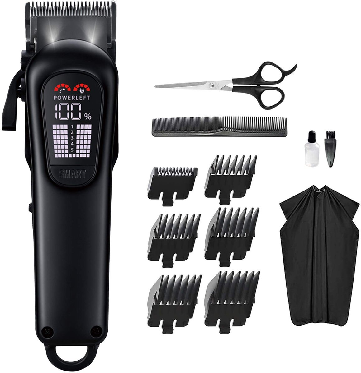 Goodcare Draadloze Tondeuse met 5 standen - Incl. 6 Opzetstukken - Haartrimmer Mannen - Baardtrimmer