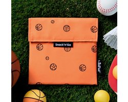 Roll'Eat - Snack’n’Go Sporty - Herbruikbaar Snackzakje Boterhamzakje - Waterdichte TPU binnenlaag - BPA-vrij - Klittenband sluiting