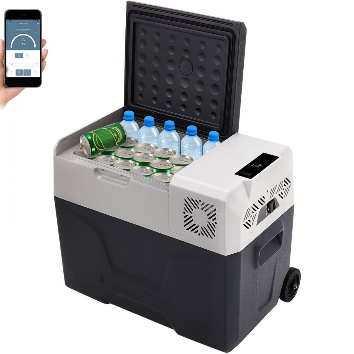 Auto Koelkast - Compressor Koelbox 30L - Digitaal Bedieningspaneel - Schokbestendig - Draagbaar Voor Auto/Boot/Vrachtwagen - Afmetingen 56,9 x 36,8 x 36,1 cm