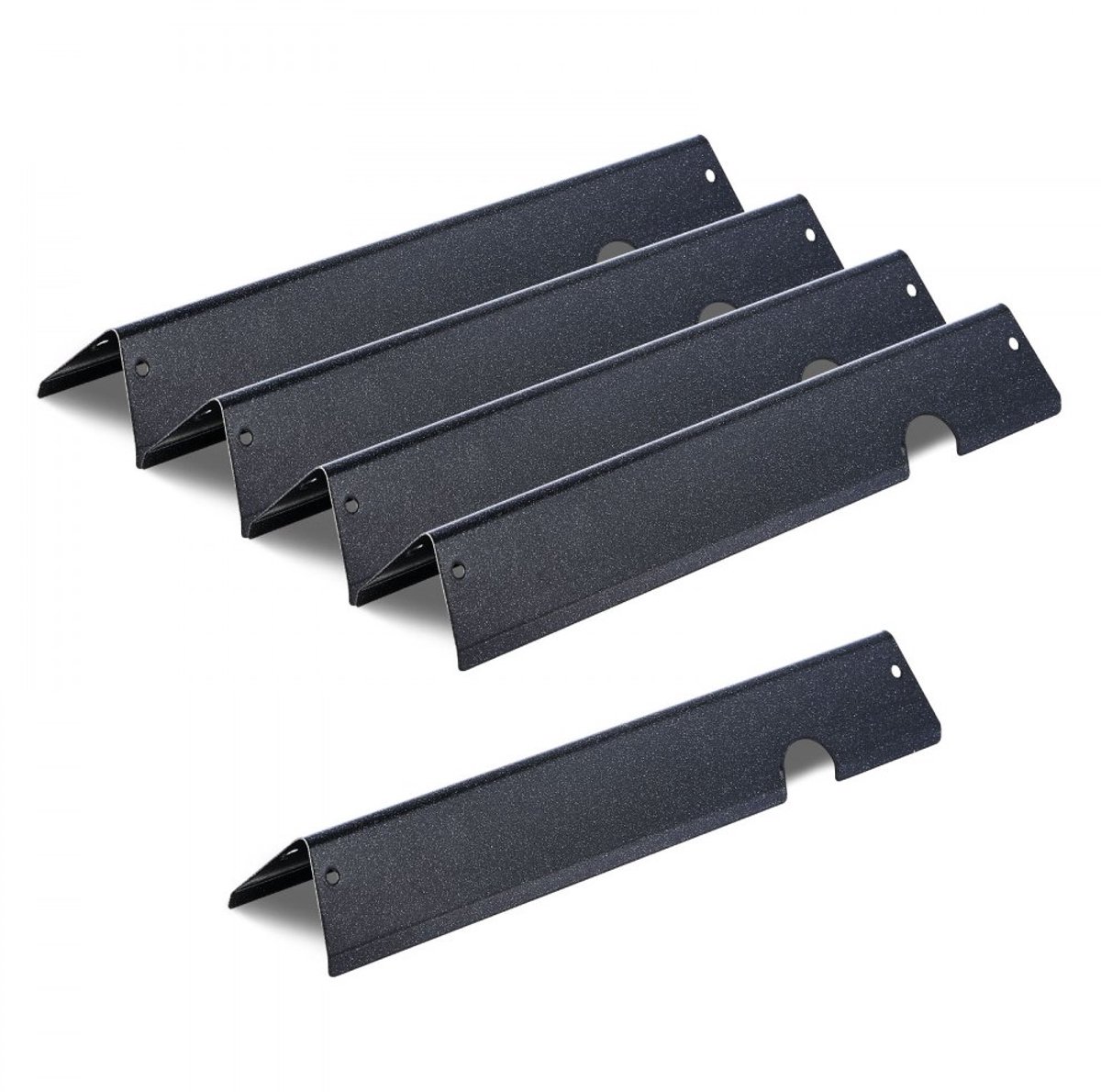 Vlamverdeler Flavorizer Bars - Set van 5 - Geëmailleerd Staal - Voor 3-brander gasbarbecue 300-serie - Gelijke Warmteverdeling - Beschermt Branders - Zwart