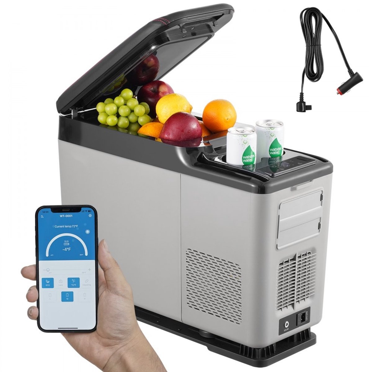Autokoelkast - Draagbare Compressor Koelbox/Vriezer - Capaciteit 15 L - Temperatuurbereik -20°C tot 20°C - Voeding 12/24V DC & 100–240V AC - Eén Zone - Armsteunmodel