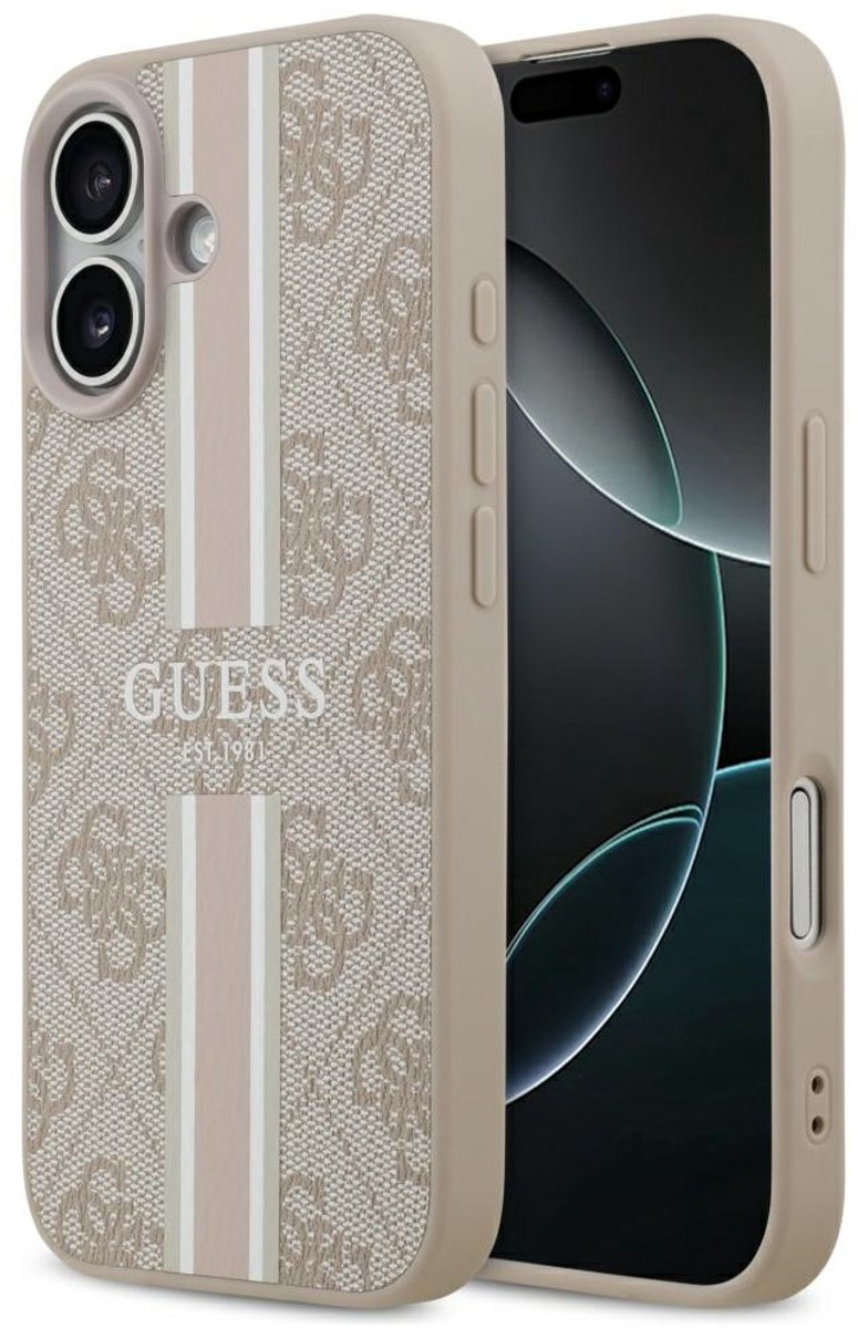 Guess Case 4G Bedrukte Strepen Magsafe Voor Iphone 17 Pro Lux Cover