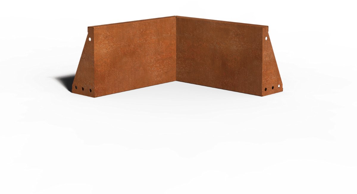 Cortenstaal Keerwand Binnenhoek | 50 x 50 x 30