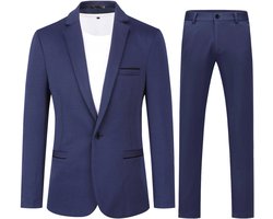 Allthemen Heren Tweedelig Pak - Aansluitend en Enkele Knoop Pak - XXL