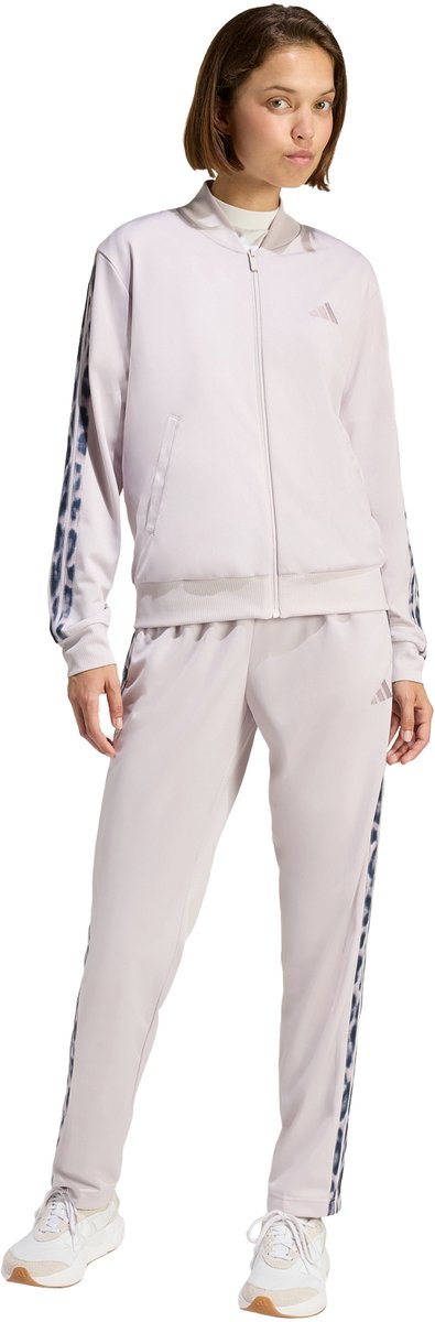 Adidas Sportswear 3-Stripes Leopard Print Trainingspak Dames Paars