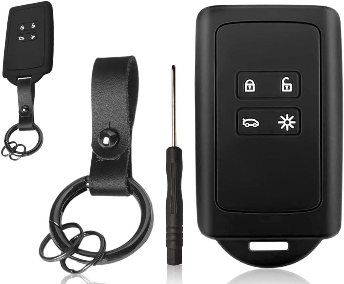 EGoods - Beschermhoesje autosleutel siliconen - 4 toetsen - sleutelhanger - Renault Captur auto.