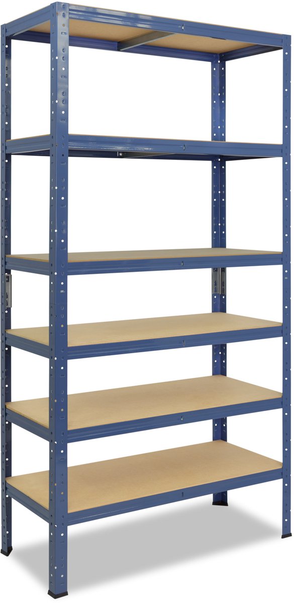 Shelfplaza HOME metalen stellingkast - 230x30x40 cm - blauw - 6 planken