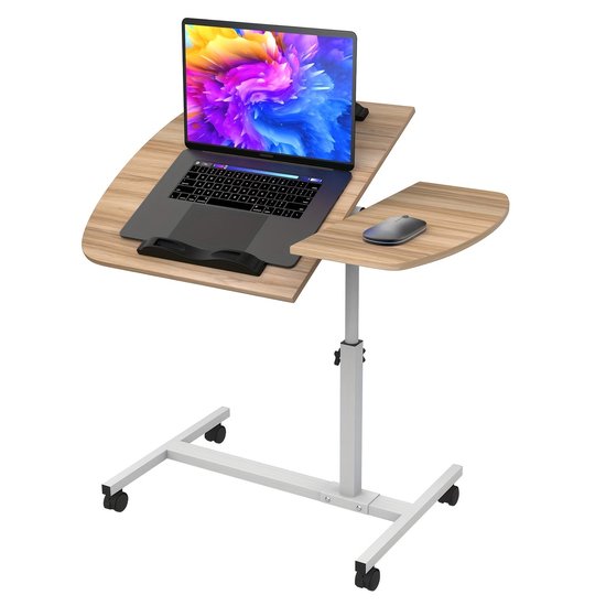 SAIJI Laptop Table, 60 x 45 cm, Multifunctional Table, Height-Adjustable Angle, with Book Stand, Drawer, Lap Lid, Tablet Slot, Bed Base (Black