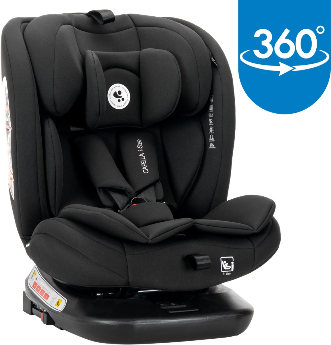 Lorelli Capella Black 40-150 cm 360° i-Size Autostoel