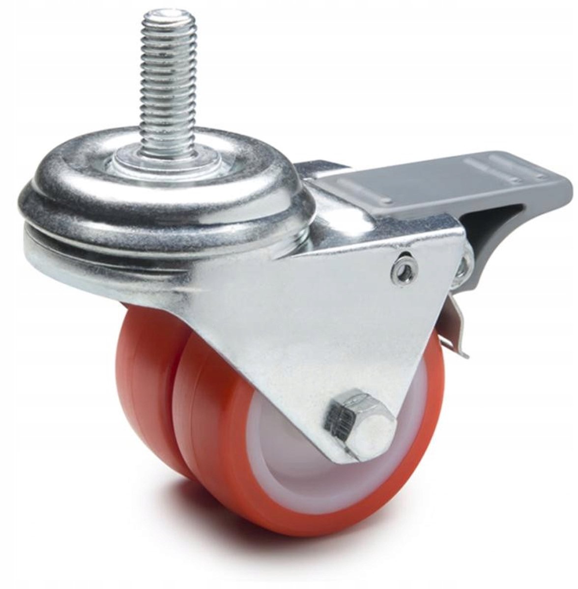 Zwenkwiel met rem Ø 50mm, 140kg, M10 schroefdraad