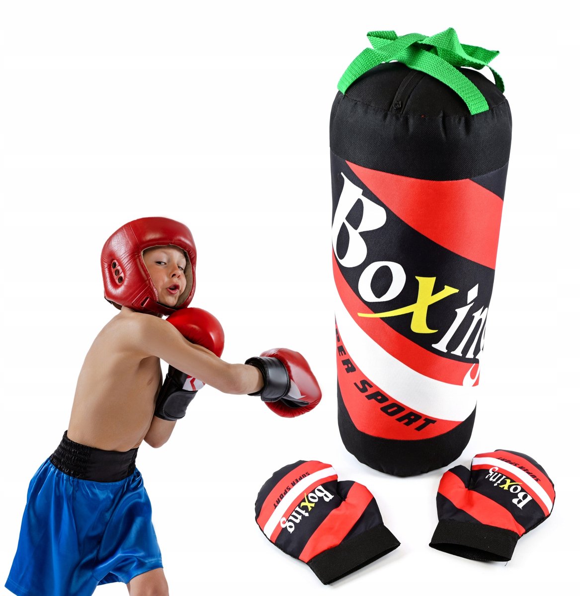 Kinder Bokszak Set met Bokshandschoenen