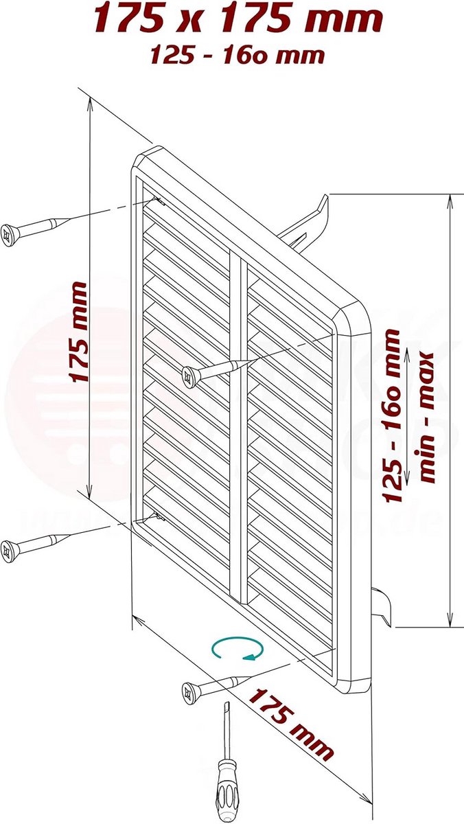 Verstelbaar Ventilatiescherm met Insectenhor Wit - Voor Ronde en Vierkante Opening