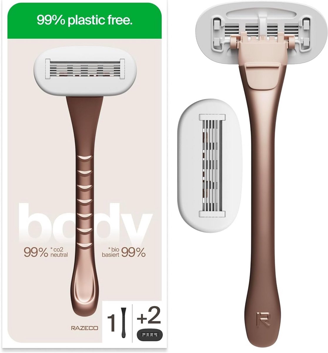 Veiligheidsscheermes Set - 5 Plasticvrije Verwisselbare Scheermesjes met Scheerhandvat