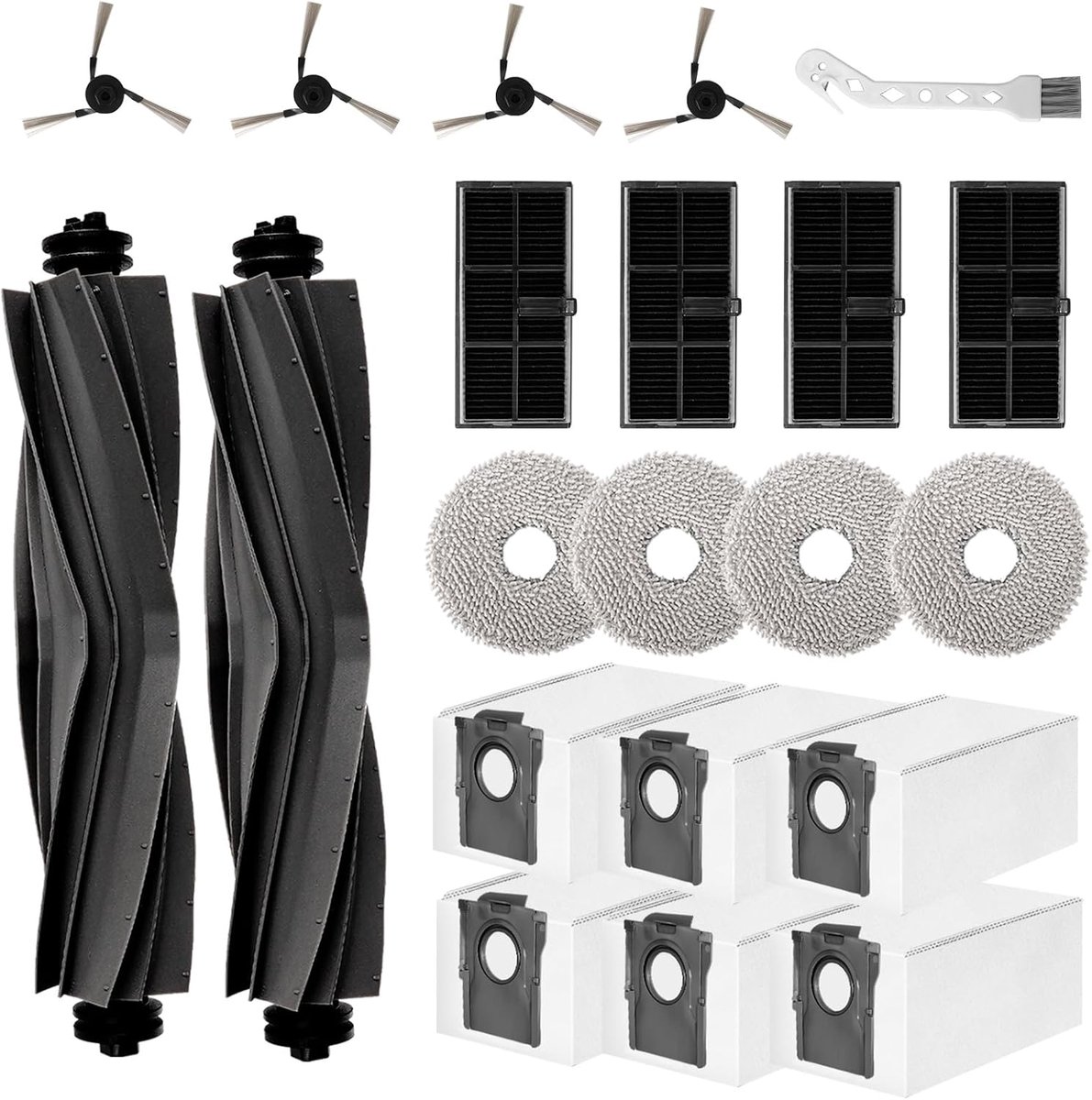 21 stuks accessoires Geschikt voor Dreame L40 Ultra/X40 Ultra Complete/X40 Master/MOVA P50 Pro Ultra robotstofzuiger reserveonderdelen accessoiresset hoofdborstel stofzakken zijborstels dweildoeken