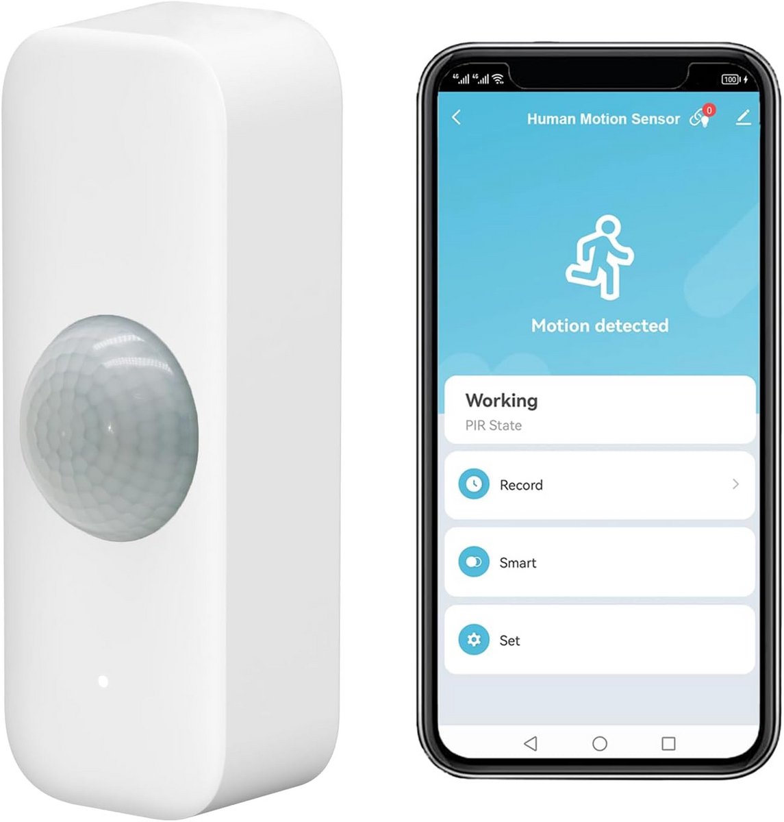 Slimme Bewegingssensor met App-Meldingen - Infrarood PIR voor Beveiligingssysteem (Zigbee)