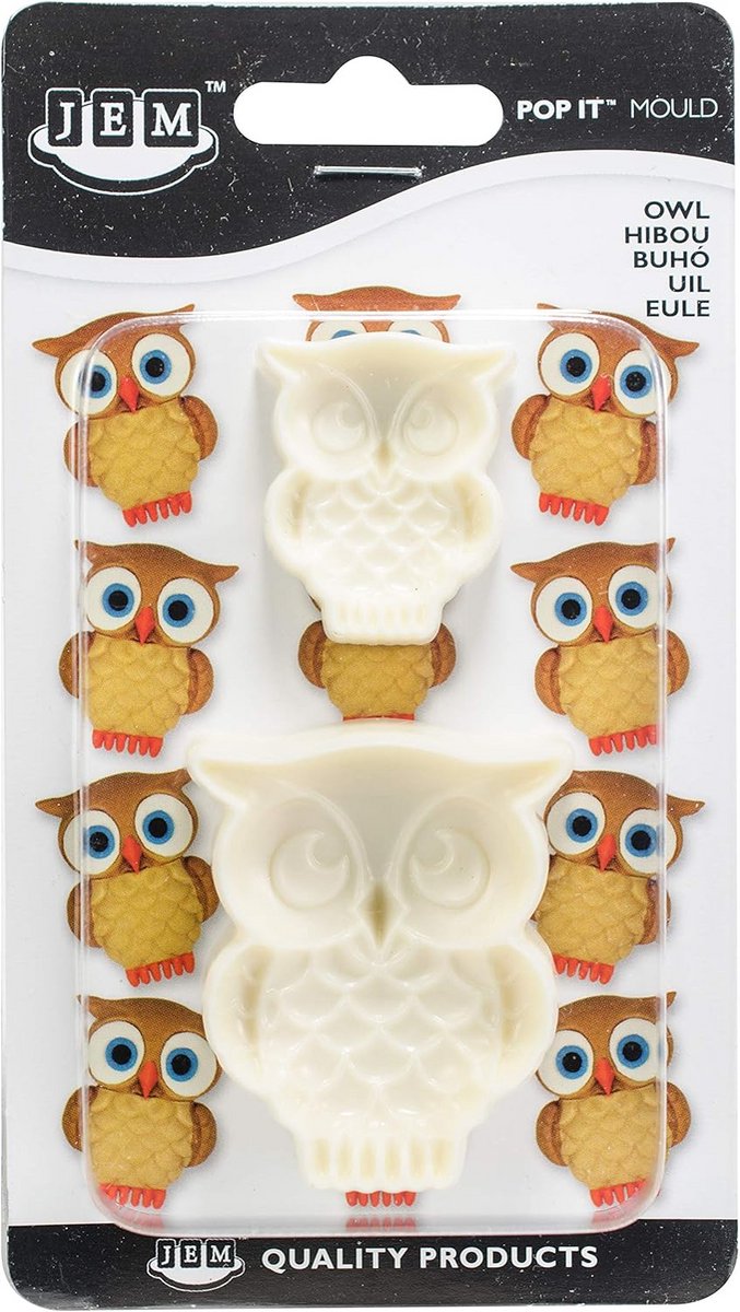 Uil Vorm Prikker Cake Decoratie Set 2 Stuks - Bakvorm Siliconen Poppit Stijl