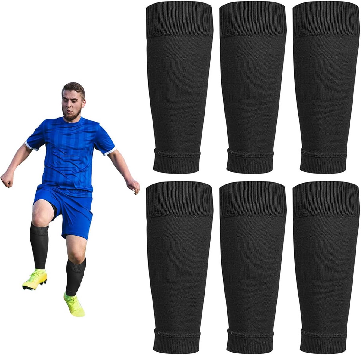 3 Paar Voetbalkousen voor Scheenbeschermers - Compressie Sokmouwen voor Heren en Dames