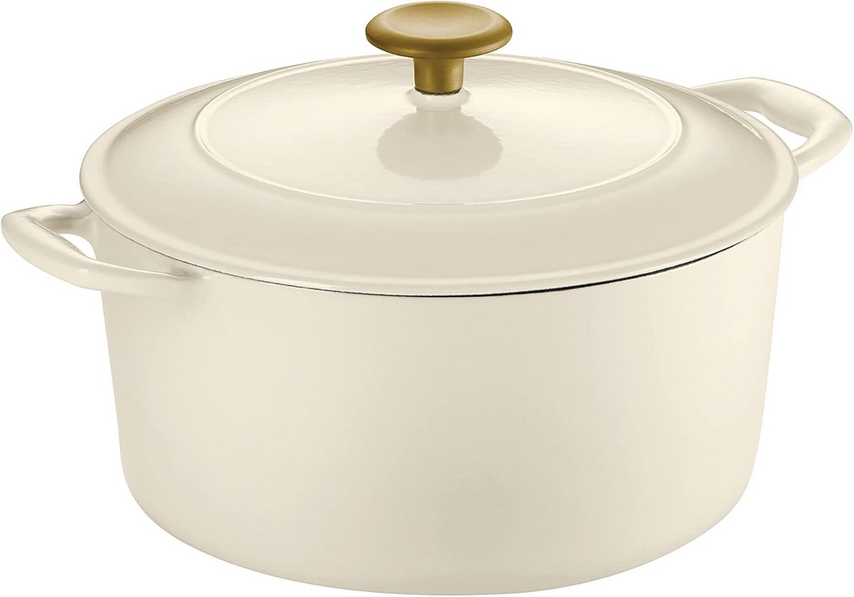 Ronde Geëmailleerde Gietijzeren Braadpan met Deksel 5,5 Liter