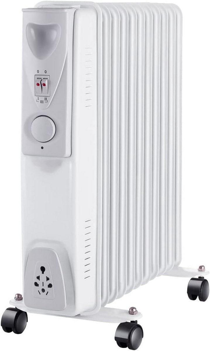 Elektrische Radiator met 11 Elementen, 2500W, Thermostaat en Oververhittingsbeveiliging