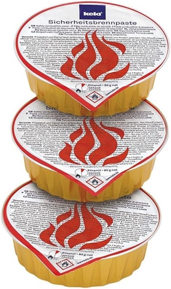 Brandbare Pasta voor Fondueset of Tafelbrander - Ethanol, Transparant (3 Stuks)