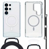 imoshion Hoesje - Geschikt voor Samsung Galaxy S24 Ultra / S25 Ultra - Backcover met Magnetische Ring met afneembaar koord - Transparant