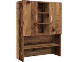 Wasmachiekast 70.5x25.5x90cm Oud Houtkleur - Opbergkast voor Badkamer en Wasruimte, Laadkast voor Wasmachine