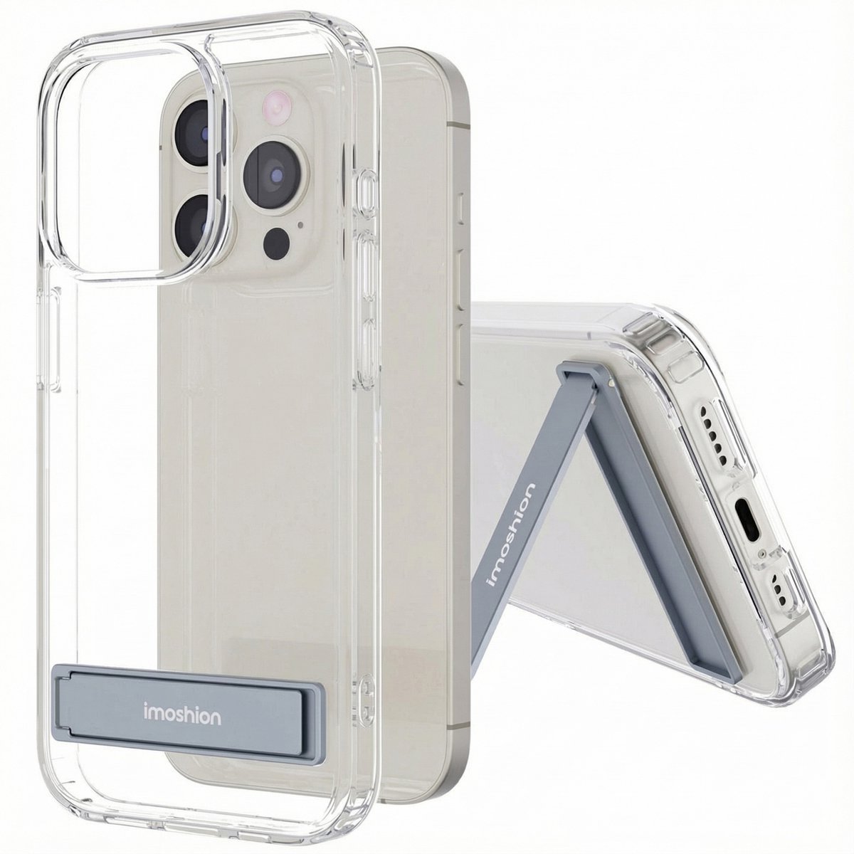 imoshion Hoesje - Geschikt voor Apple iPhone 15 Pro - Stand Backcover - Transparant