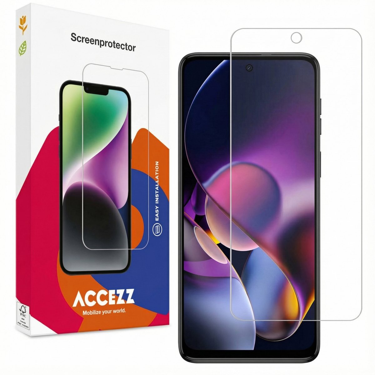 Accezz Screenprotector Geschikt voor Motorola Moto G54 - Accezz Gehard Glas Screenprotector