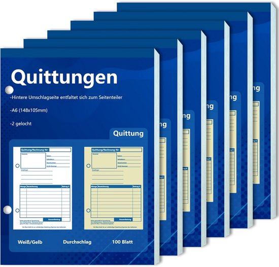 SIGEL KG428/5 kassa-afrekening A4, 2x50 vellen, 5-pack