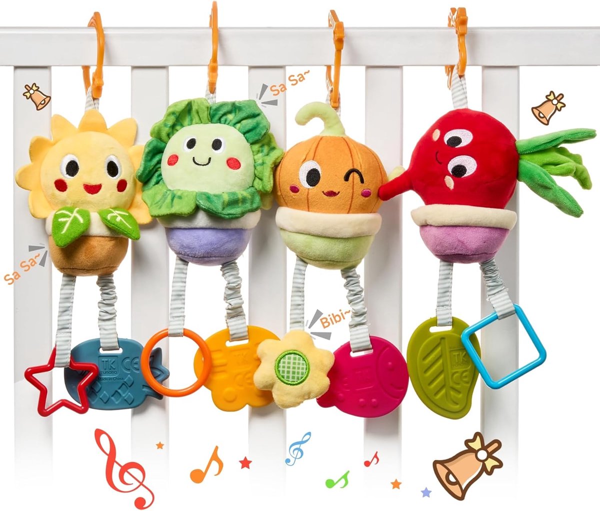 Baby speelgoed Voor 0 6 12 Maanden, Baby Rammelaars Met Bijtringen Zacht Pluche Potplanten Vroege Ontwikkeling Kinderwagen Auto Speelgoed Voor Baby, Pasgeboren Verjaardag Geschenken