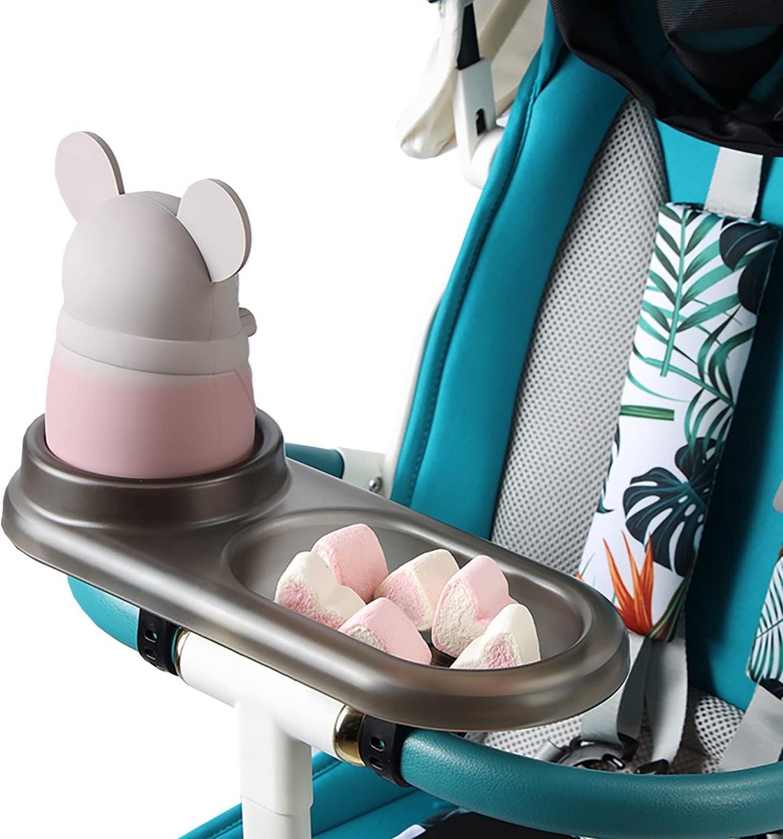 Universele Bekerhouder en Dienblad voor Kinderwagen of Buggy