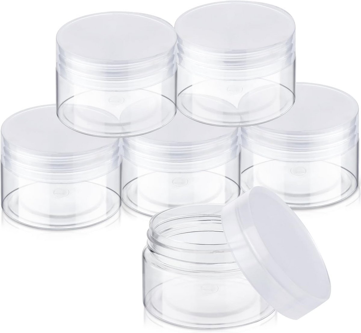 Ronde Transparante Opbergpotjes met Deksel voor Make-up en Sieraden