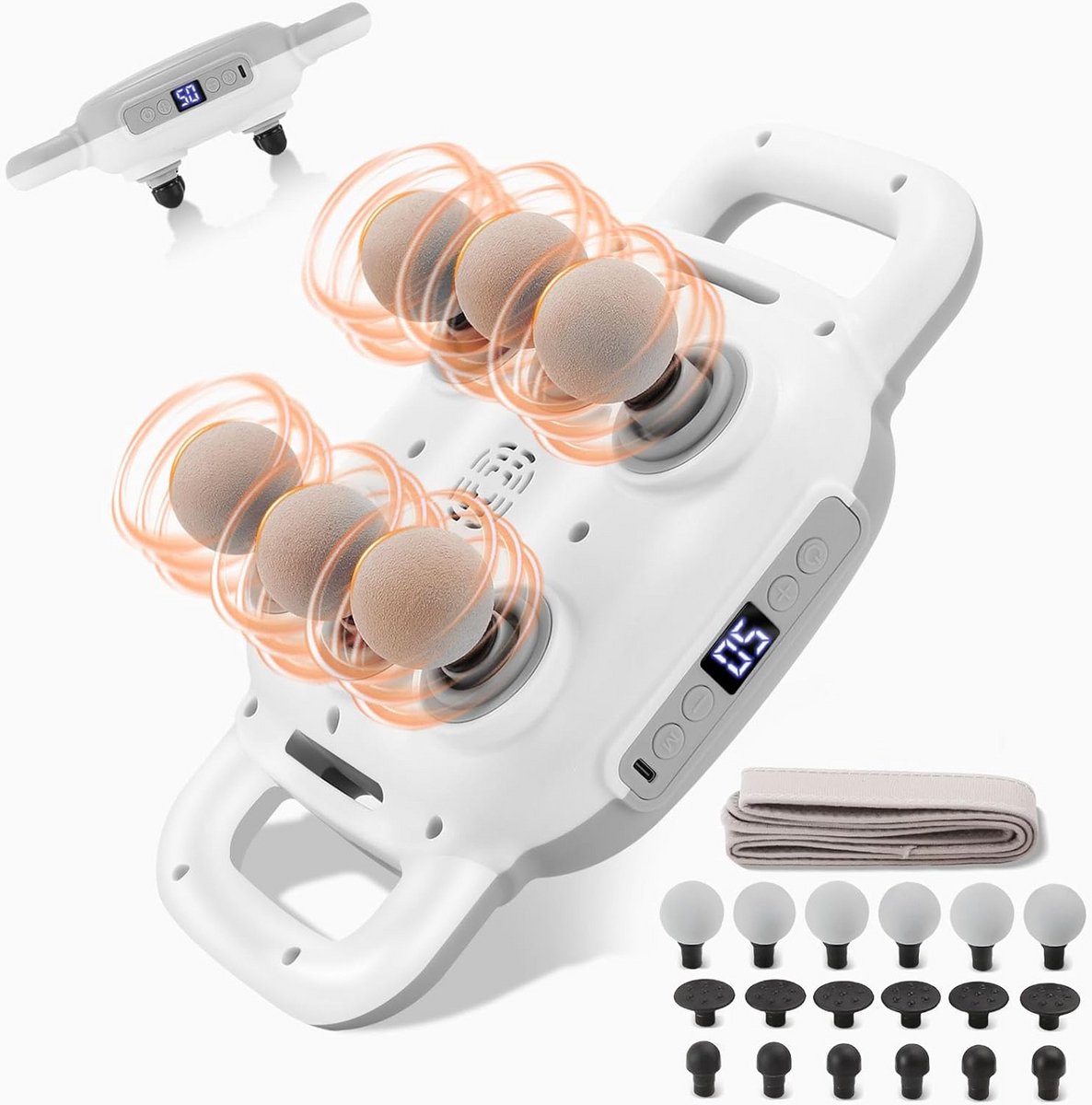 Krachtig Massagepistool met 6 Koppen voor Diepe Weefselmassage en Spierherstel