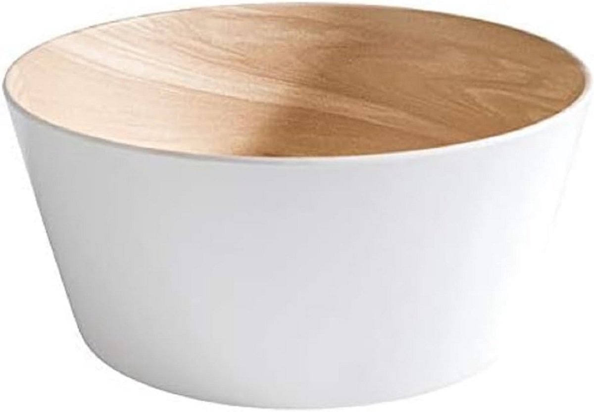 Robuuste Melamine Kom Wit Beige Ø22 cm - Ideaal voor Buffet en Serveren (2.2 Liter)