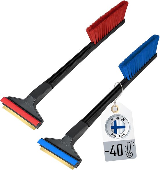 2x IJskrabber met Bezem voor Auto - Professionele Sneeuwborstel met ...