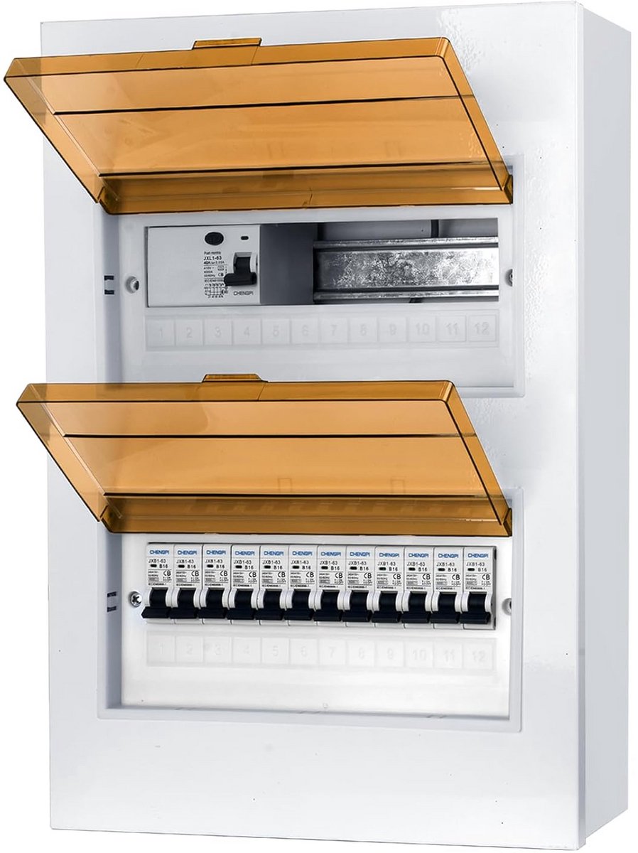 Modulaire Verdeelkast met 24 Modules, 40A RCD en 12x B16 Zekeringen