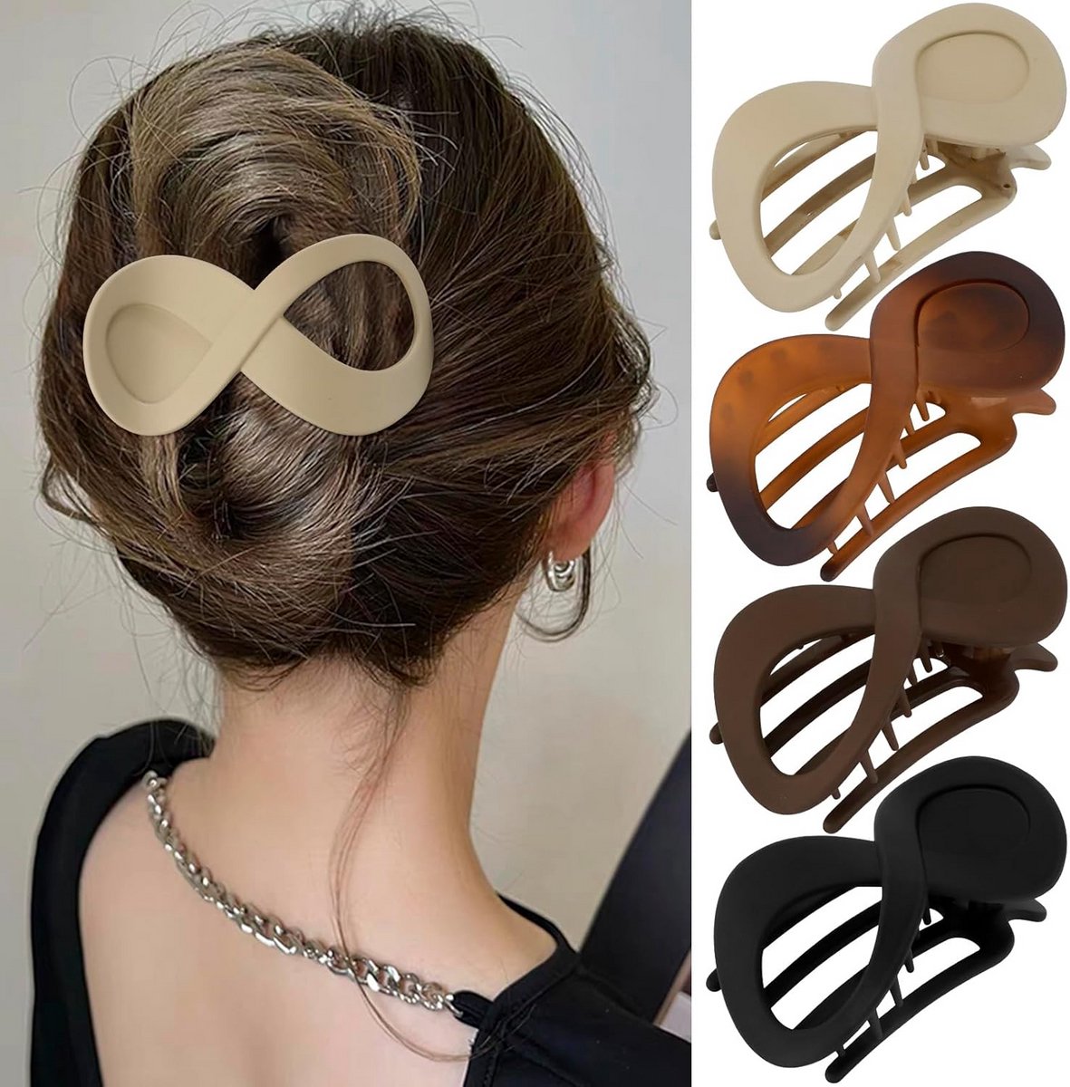 Grote Matte Haarspeldjes voor Dik Haar - Sterke Grip Alligator Klemmen Set van 4