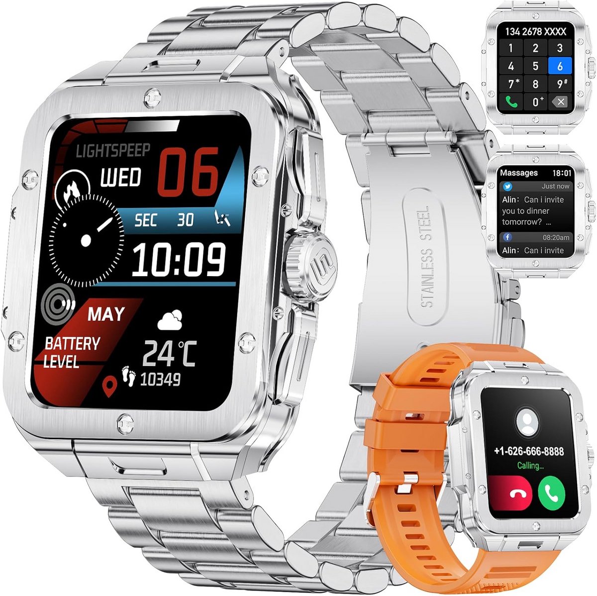 Smartwatch met Oproepfunctie, Spraakassistent en AMOLED Display