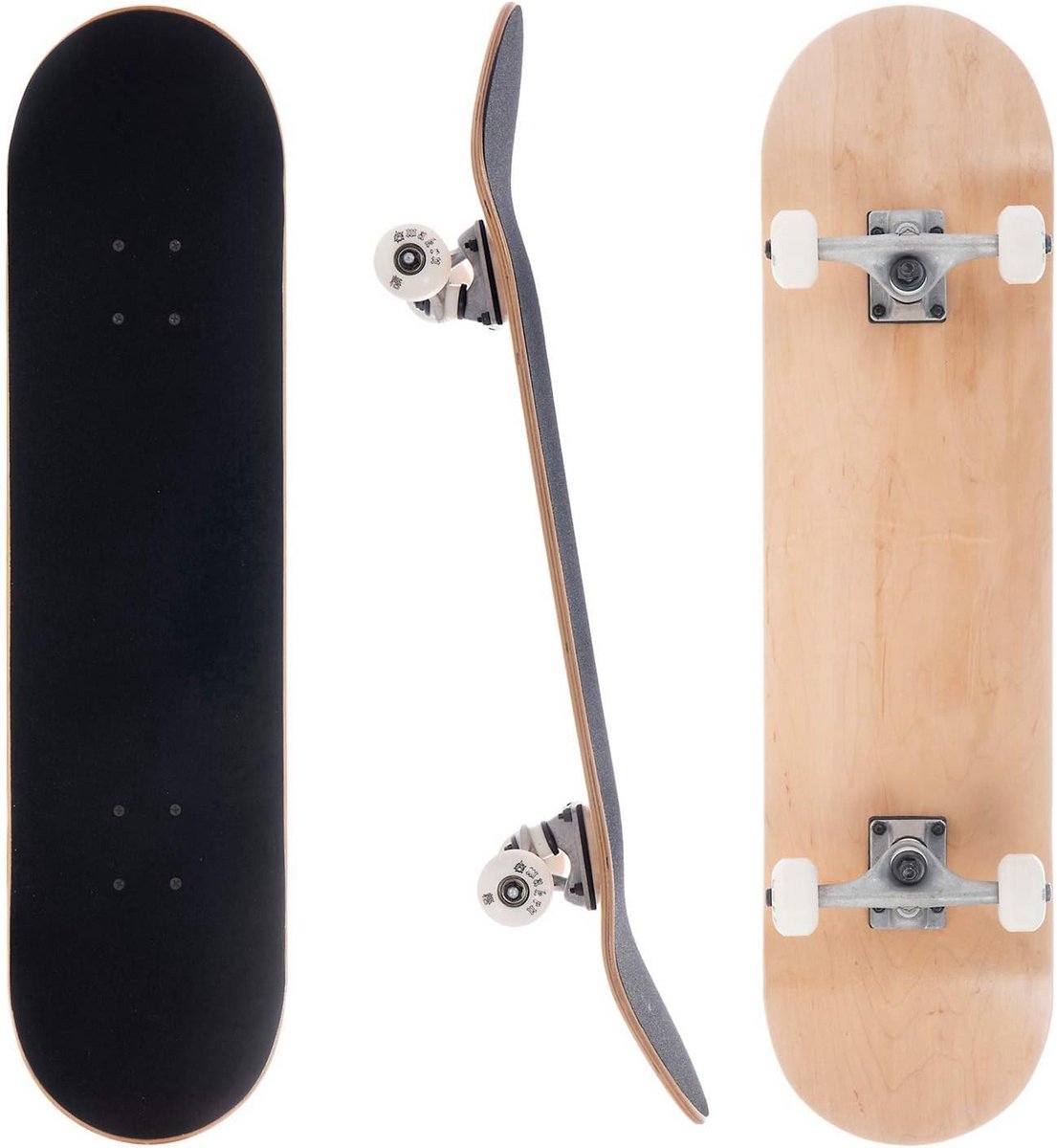 Compleet Skateboard voor Beginners en Gevorderden - Canada Esdoorn Hout - Geruit Patroon