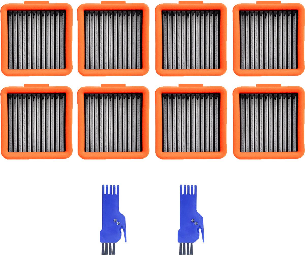 8 STUKS HEPA filter - geschikt voor UWANT D100 - D100 PLUS - D100 PRO - V8 & V10 - D5 - D5 PRO - A60 - A100 - A558 - voor robotstofzuiger - 62*57*29mm - met reinigingsborstel