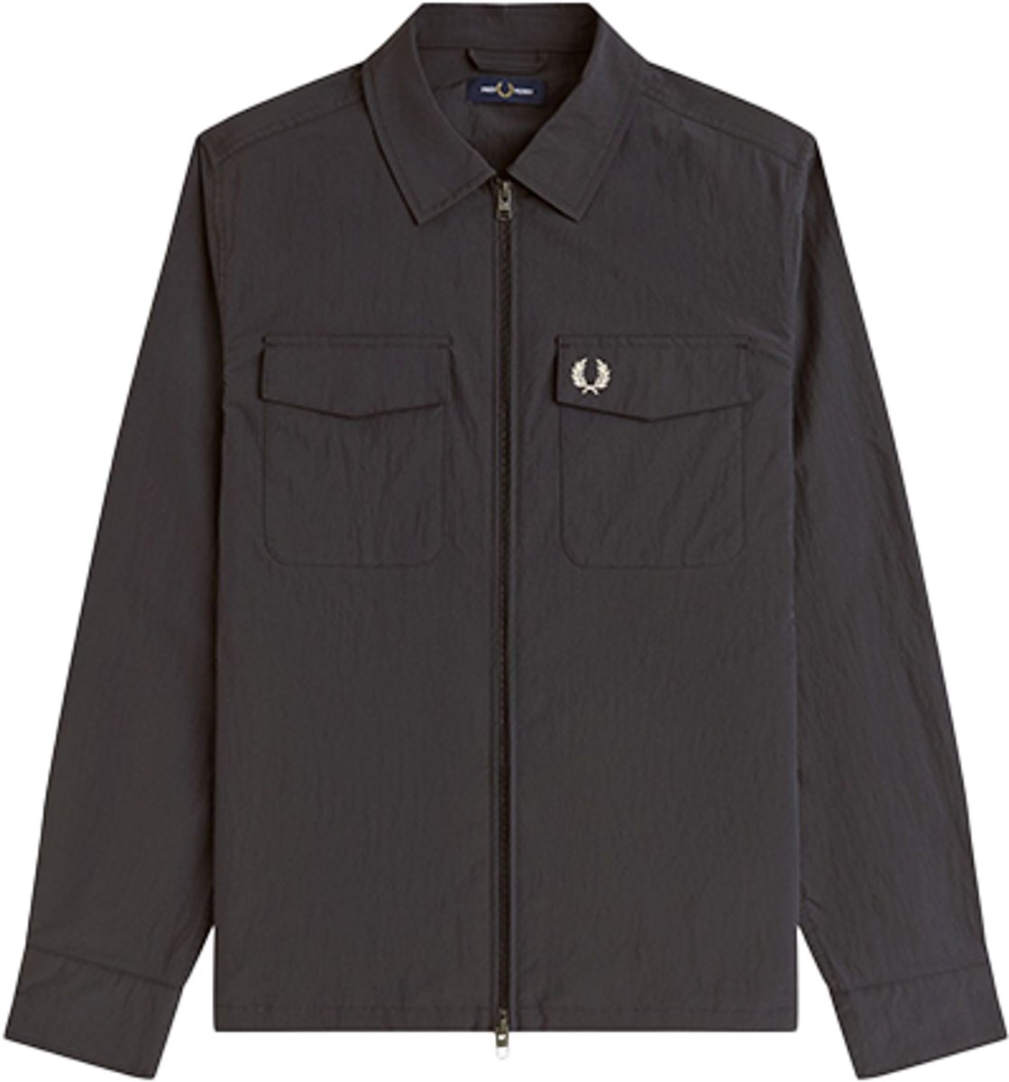 Fred Perry Zip Through Overshirt Grijs