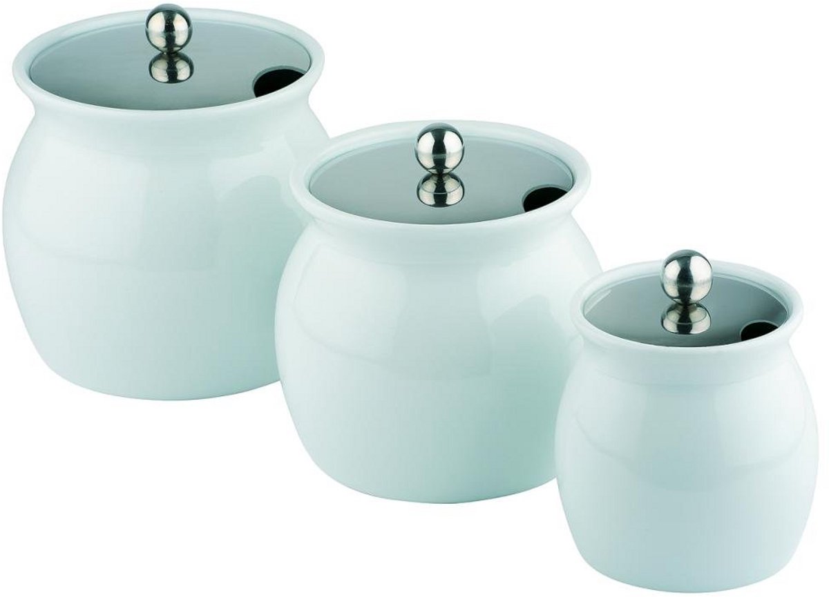 Porseleinen Dressingpot met RVS Deksel voor Lepel - 0.8 Liter