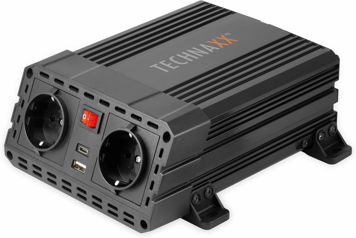 600W Spanningsomvormer voor Auto met 2x USB en 2x 230V Stopcontacten