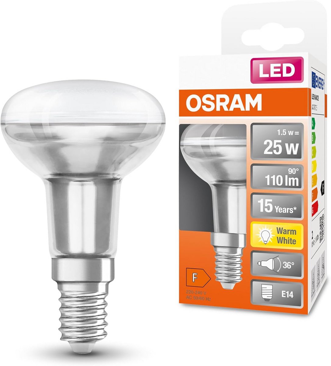 LED Reflectorlamp E14 25W Vervanger Warm Wit Glas 110 Lumen
