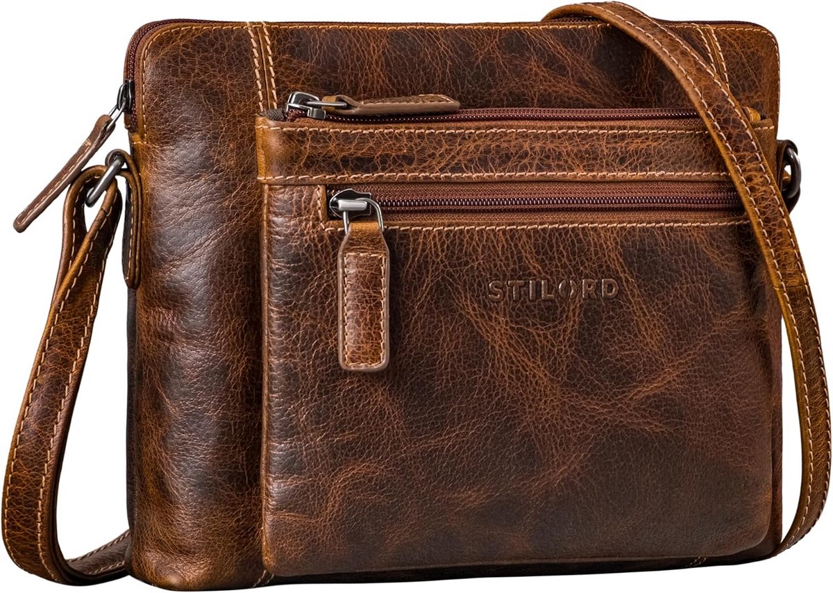 Leren Schoudertas Dames Klein - Geschikt als Crossbody voor Tablet 10 Inch
