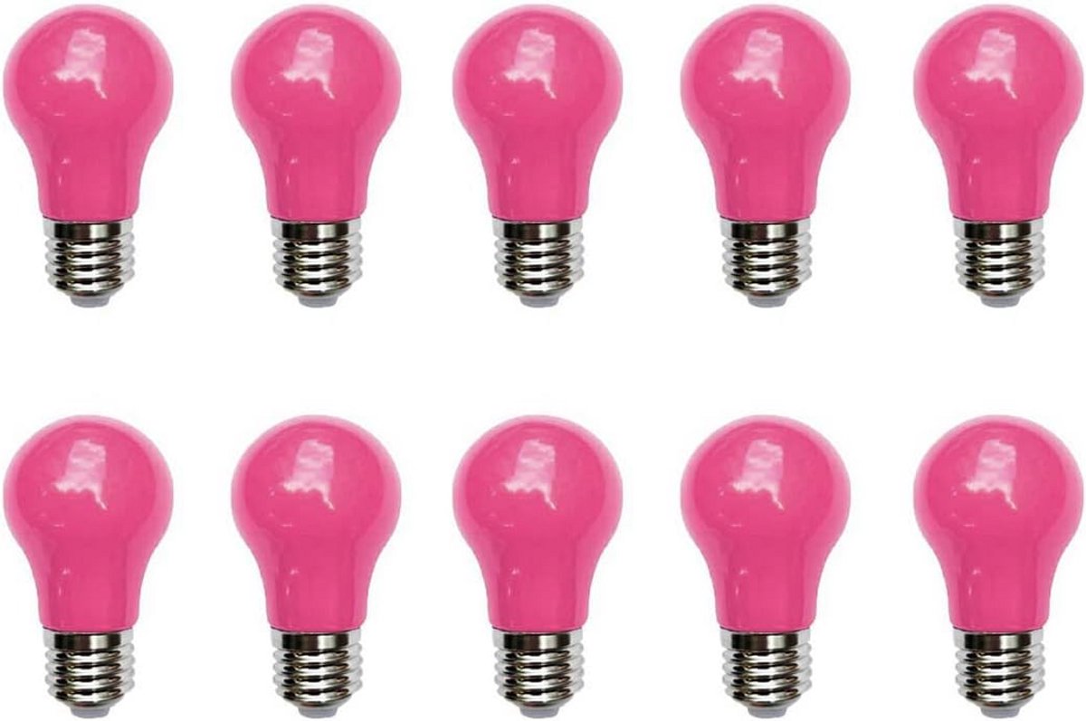 10x E27 LED Lampjes 3W Roze Lichtbollen voor Feestverlichting en Decoratie