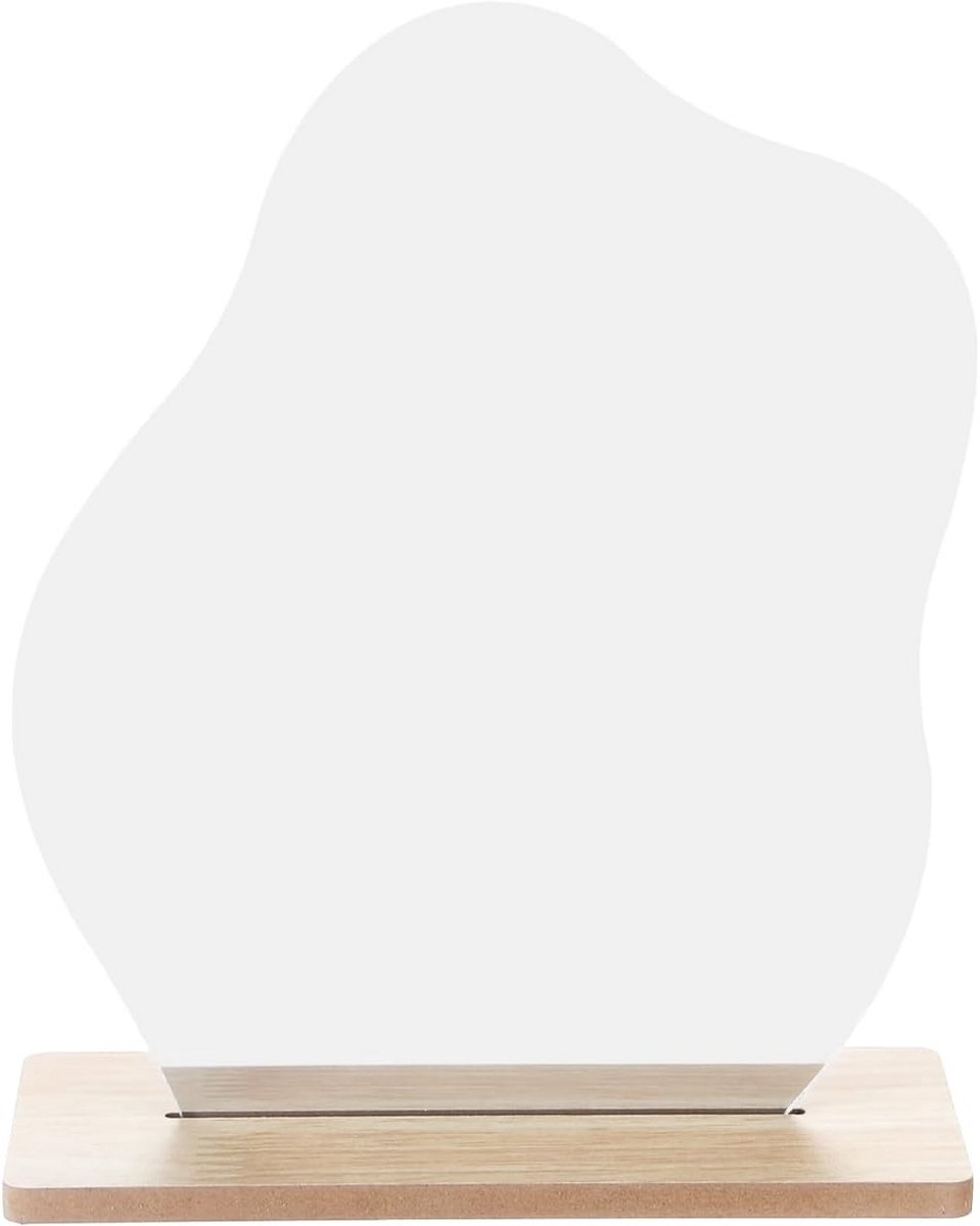 Esthetische Make-up Spiegel, Onregelmatig, Tafelmodel met Houten Standaard