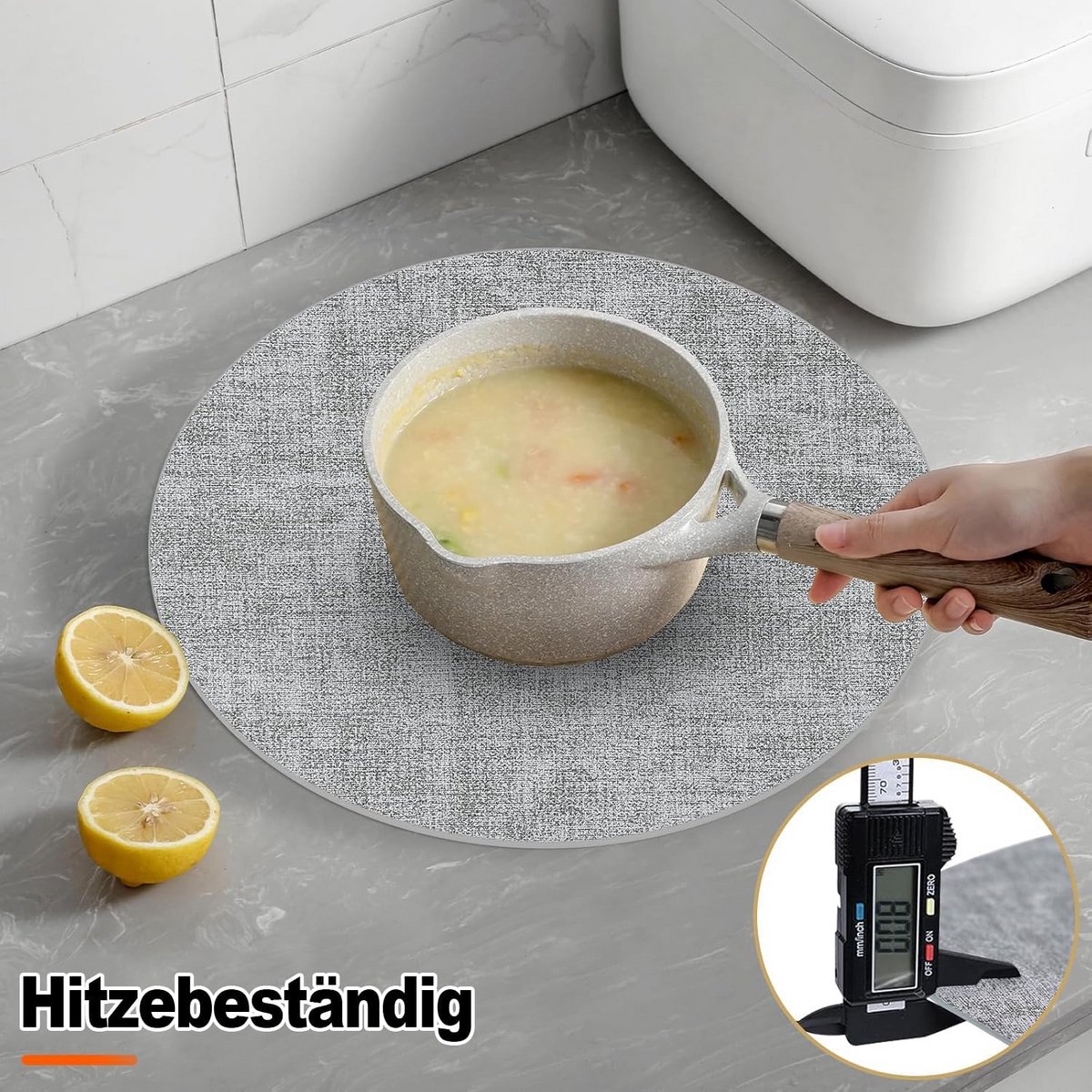 Ronde Afwasbare Tafelloper Set van 6 - Imitatieleer, Antislip en Hittebestendig