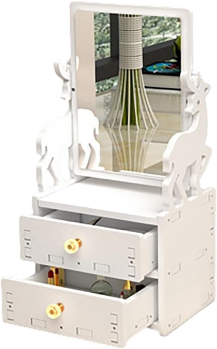 Make-up Organizer met Lades en Kaptafelspiegel - Cosmetica Opbergdoos